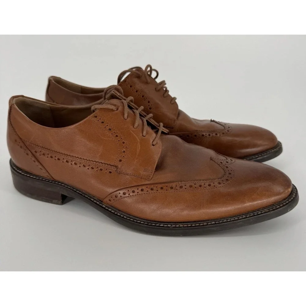 Cole Haan Grand.Os Shoes Men's Sz 11.5M C20322 Warren Wingtip Oxford British Tan